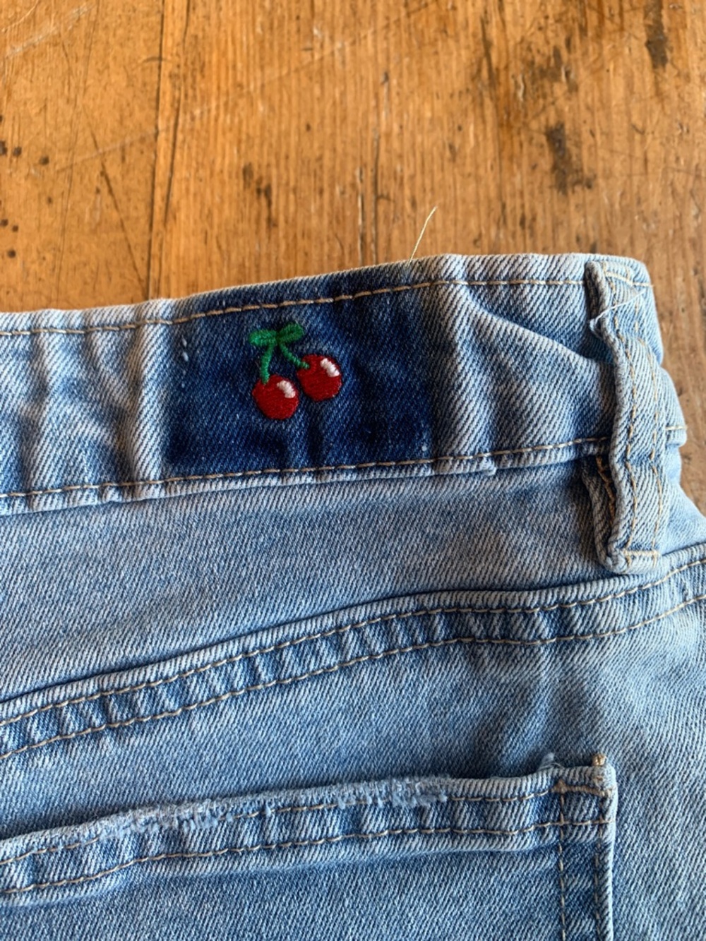 Project Rebel Cherry Embroidered Denim Shorts - Picture 10 of 16